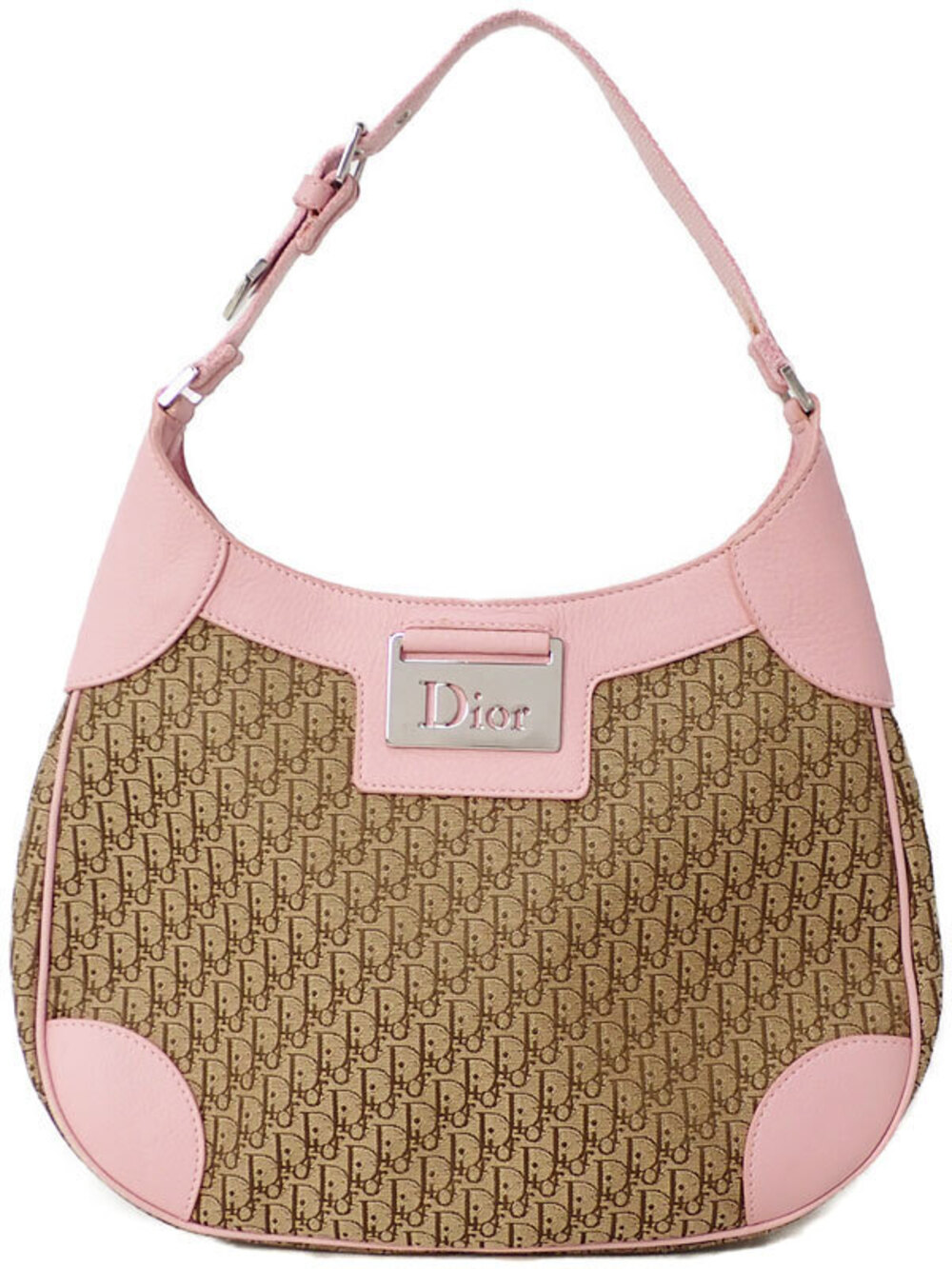 Christian Dior Street Chic Diorissimo Hobo bag pink Beige Cream jacquard